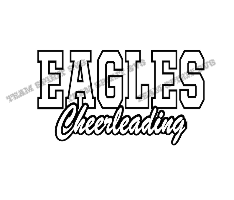 Eagles Cheerleading SVG, DXF, EPS, Silhouette Studio, Eagles Shirt, Vinyl Cutting Files, Digital Cut Files - Use with Cricut and Silhouette image 1