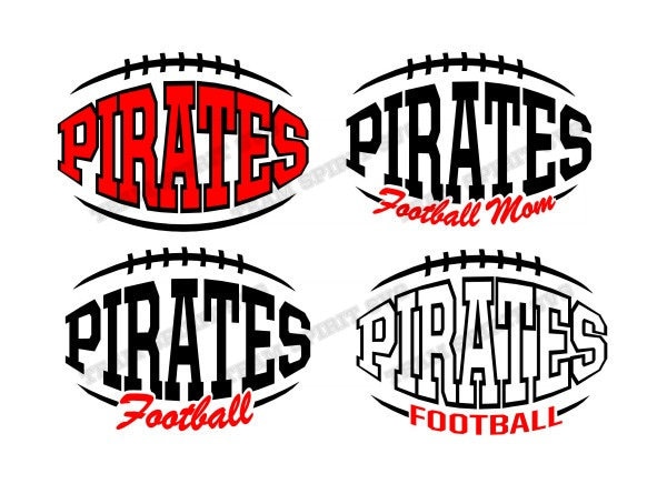 Pirates Football SVG Download Files, Football Mom Shirt - DXF, EPS, Silhouette Studio, Vinyl Digital Cut Files, Use with Cricut and more