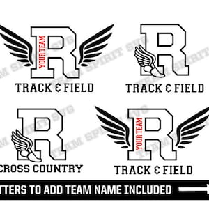 Track and Field SVG Cross Country svg Letter R Download Files Track Wings DXF EPS Studio3 Digital Vinyl Cut Files for Cricut Silhouette