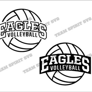 Eagles 2 Volleyball Download Files - SVG, DXF, EPS, Silhouette Studio, Vinyl Cut Files, Digital Cut Files -Use with Cricut and Silhouette