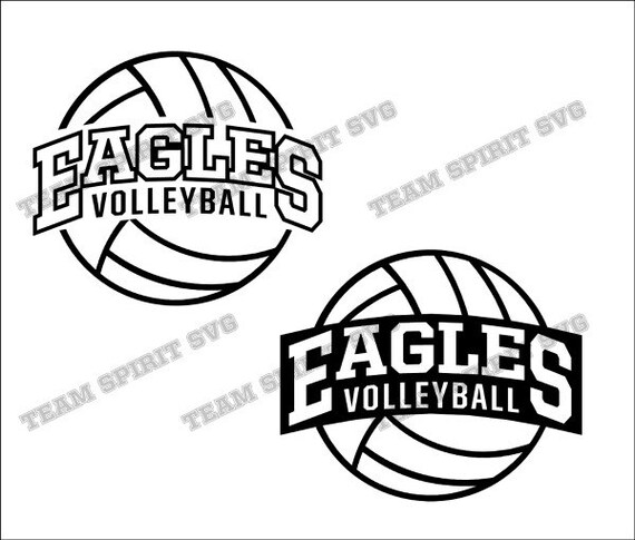 Download Eagles 2 Volleyball Download Files Svg Dxf Eps Silhouette Etsy