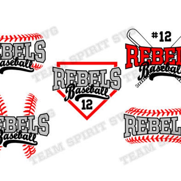 Baseball SVG Rebels svg Baseball Pack Download Files dxf eps Silhouette Studio Baseball Stitch Digital Vinyl Cut File for Cricut Silhouette