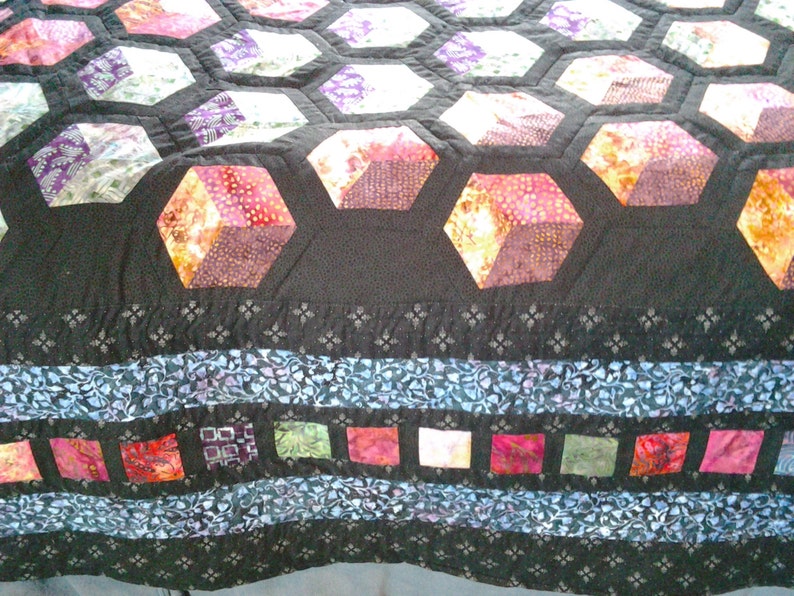 Custom Quilt Made to Order Tumbling Block Batik Quilt Etsy