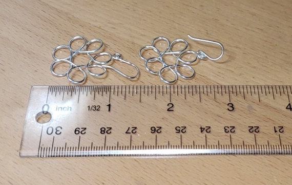 925 Sterling Silver Interlocking Dangle  Earrings… - image 3