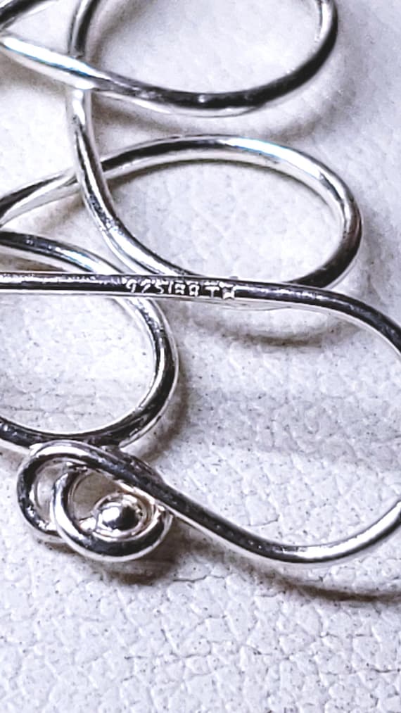 925 Sterling Silver Interlocking Dangle  Earrings… - image 4