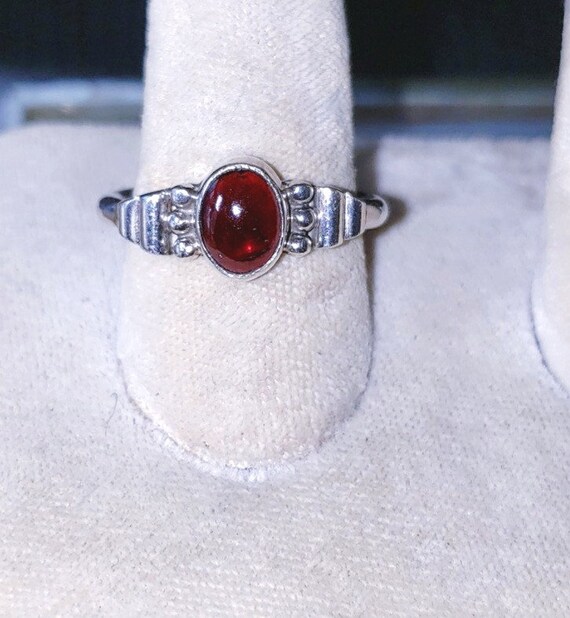 Genuine Sterling Silver Garnet Birthstone Ring - Handcrafted Oval Cut, Sizes 4-13, January Stone