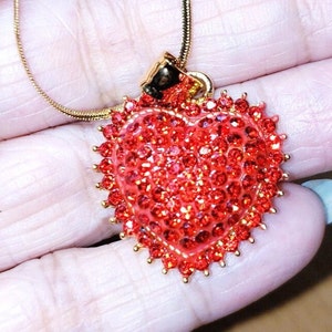 Pendentif/collier élément en cristal Swarovski en forme de coeur G.F. 14KT (baño de Oro de 14KT) !
