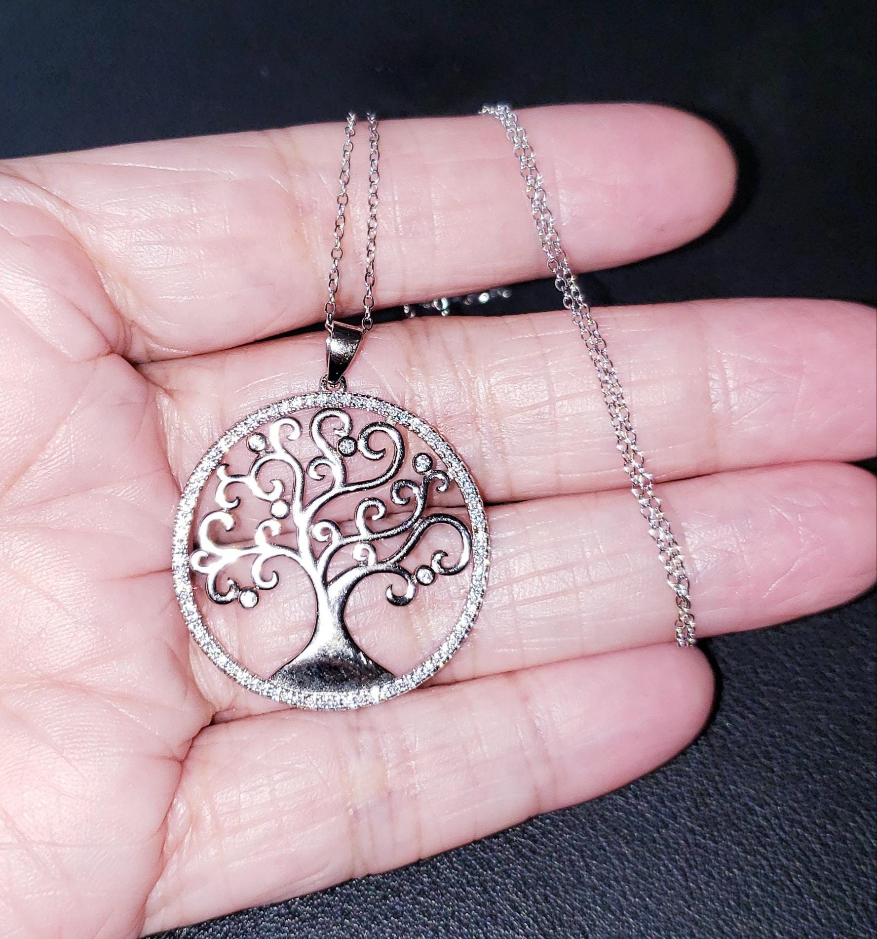 925 Sterling Silber Artisan Baum des Lebens Anhänger / Halskette (5,7 Gramm)!