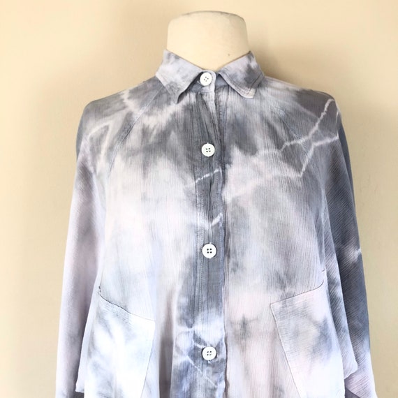 vintage 90s oversized slouchy tie dye blouse | co… - image 9