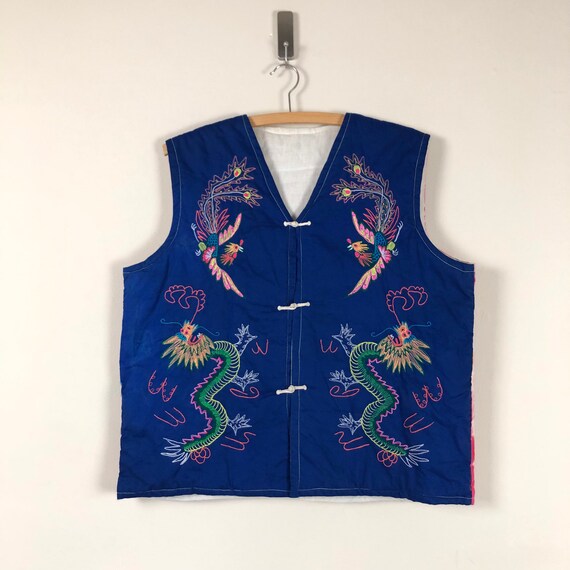 patchwork chinese quilted vest | cotton embroider… - image 4