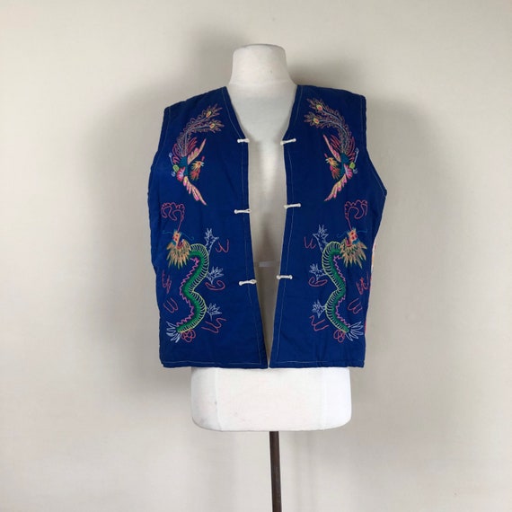 patchwork chinese quilted vest | cotton embroider… - image 6