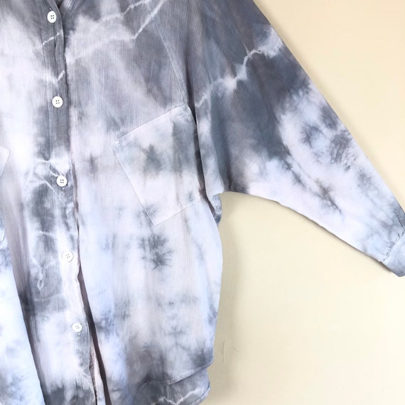 vintage 90s oversized slouchy tie dye blouse | co… - image 3