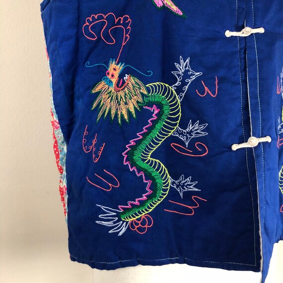 patchwork chinese quilted vest | cotton embroider… - image 2