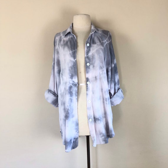 vintage 90s oversized slouchy tie dye blouse | co… - image 4