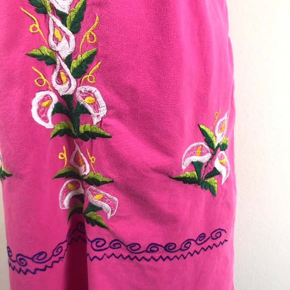 vintage embroidered Mexican dress | floral cotton… - image 5
