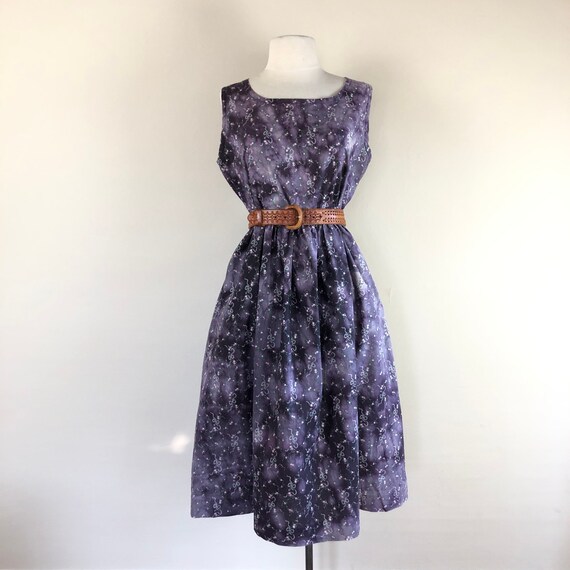 Vintage 40s 50s  tie dye calico floral print dres… - image 5