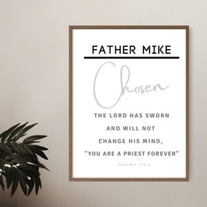 Personalized Priest Gift, Custom Priest Ordination gift, Psalms 110:4 - Printable