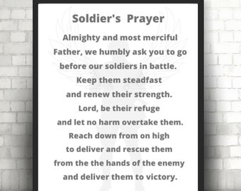 Soldier's Prayer Print, Military Print, Soldier wife Sign, Soldier's Mom Print, Boot camp, Military Poem, Army Prayer Sign, PRINTABLE