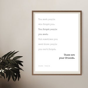 Mark Twain Friendship quote -  Quote Print, Literary quote, Classic book quote PRINTABLE