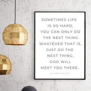 Elisabeth Elliot Classic quote | Success Printable | Black & White Typography | Christian Office Decor I Counseling office Sign