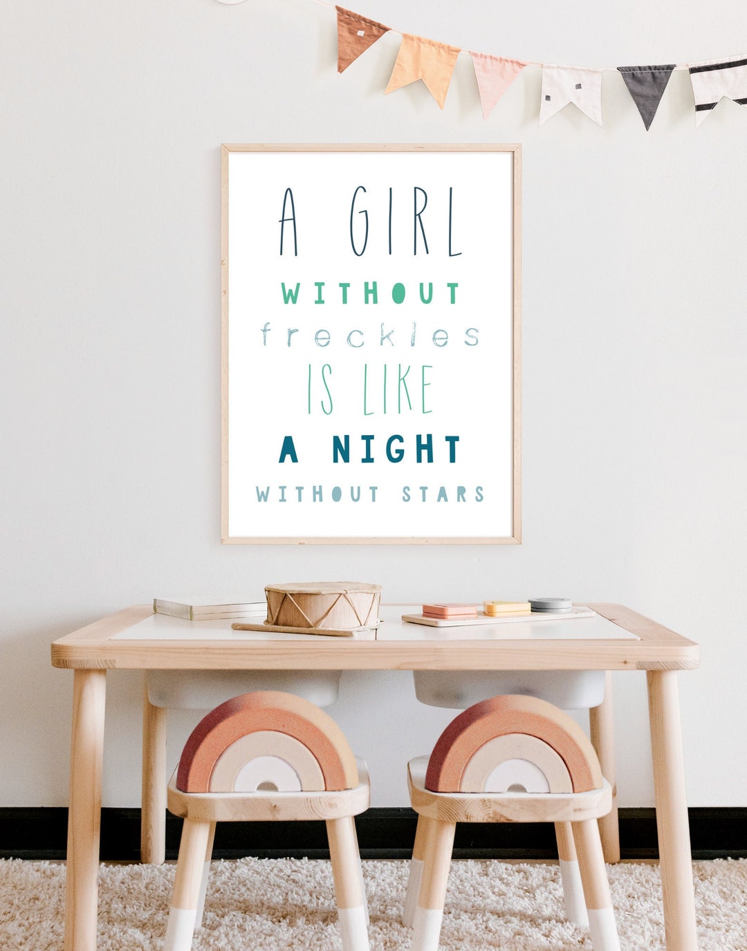Children's Wall Art - A Girl Without Freckles is Like a Night Without ...