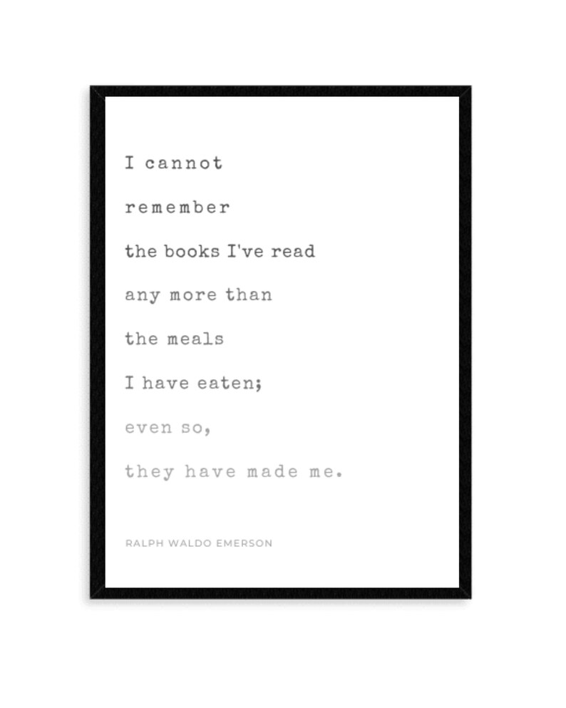 Ralph Waldo Emerson Print / Book Lovers / Literary Art / PRINTABLE - Etsy