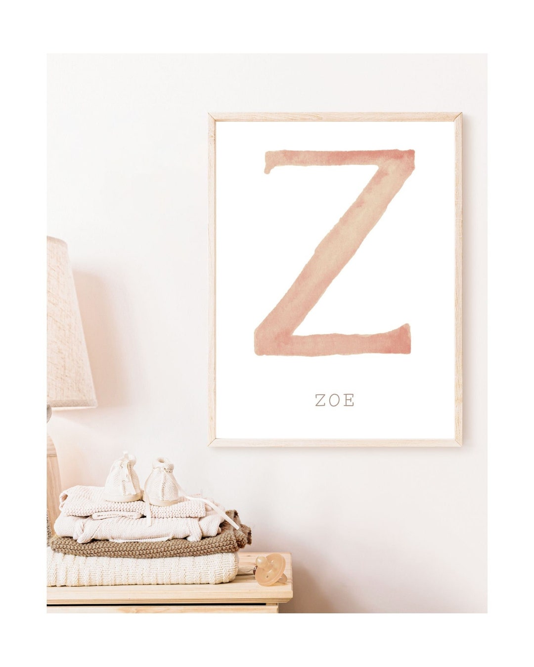 Custom Initial Wall Art - Boy or Girl Neutral Boho Nursery Decor ...