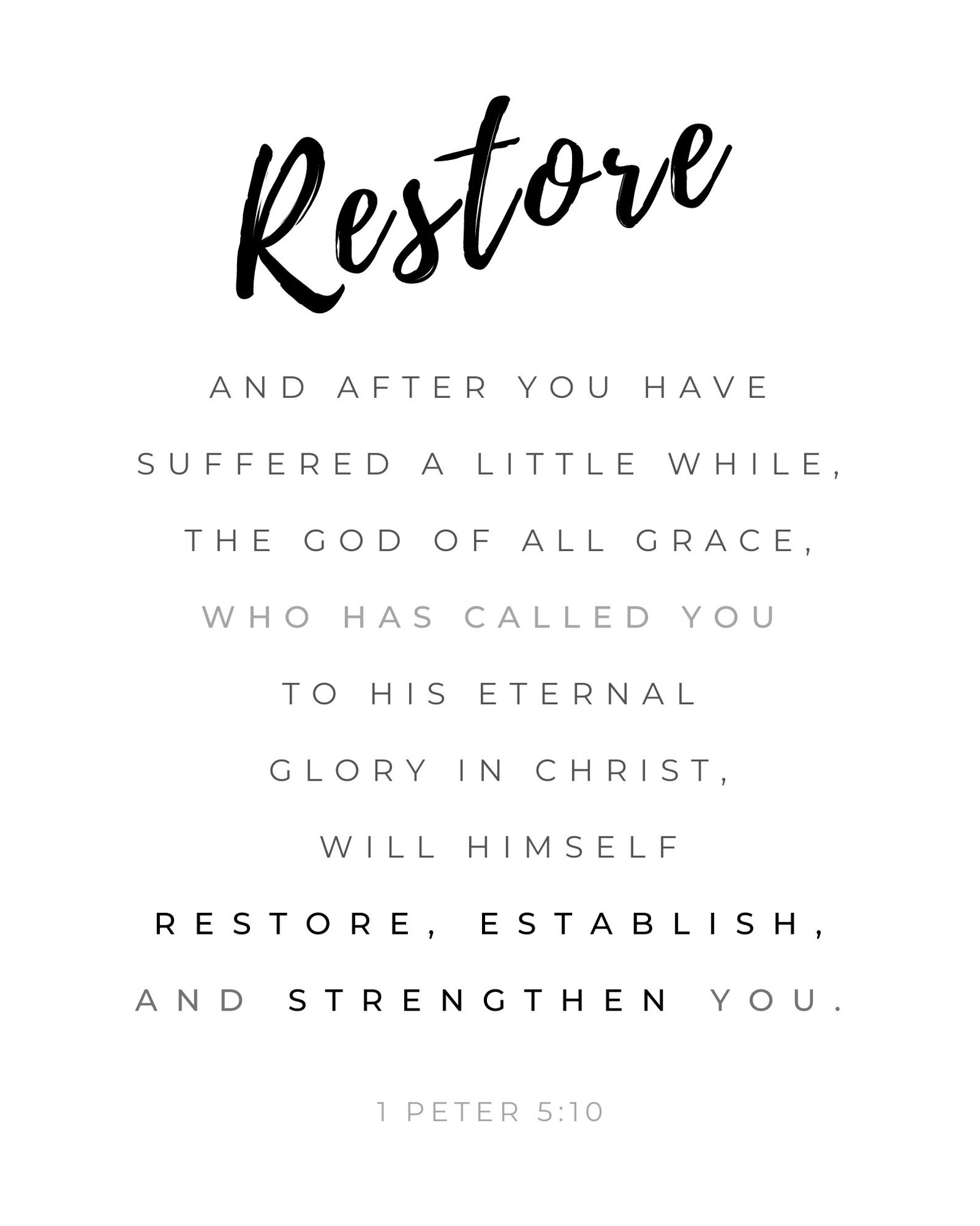Restore Scripture Peter God Will Restore You - 1 Peter 5:10 - Word of the Year Sign - Custom ...