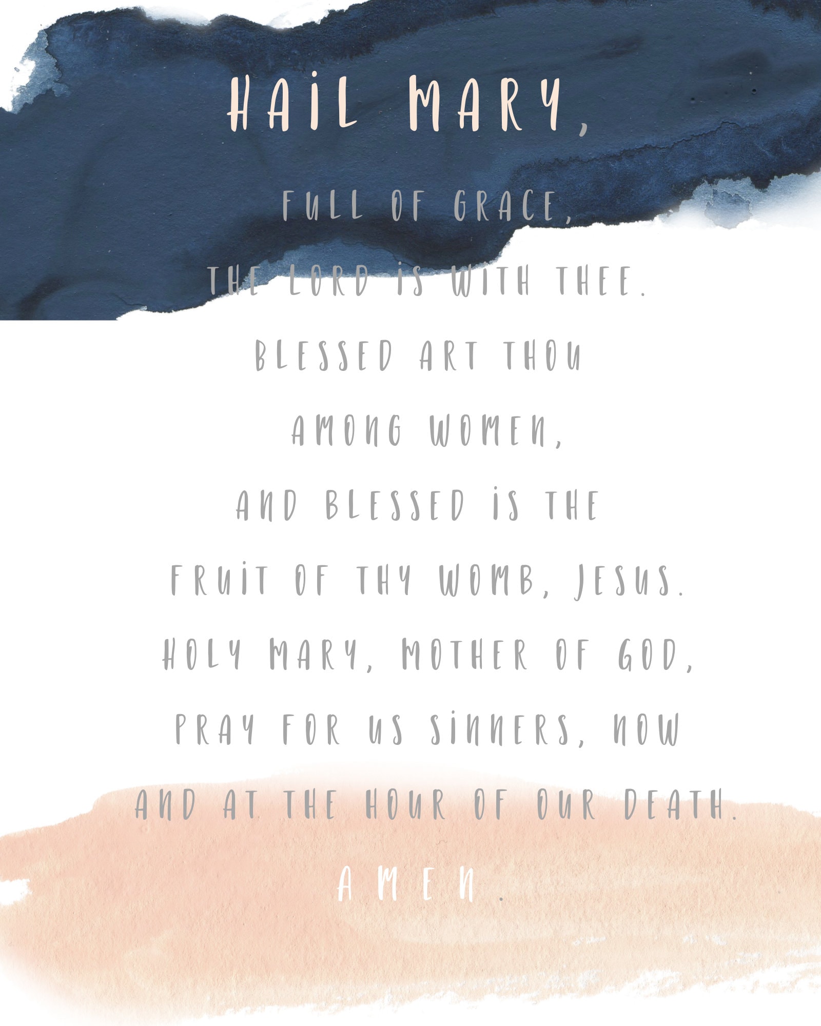 Hail Mary & Our Father Set, Catholic PRINTABLE Decor, Catholic Art, - Etsy