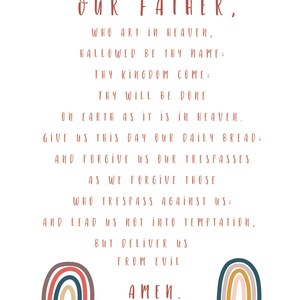 Hail Mary & Our Father Set, Catholic PRINTABLE Decor, Catholic Kid's ...