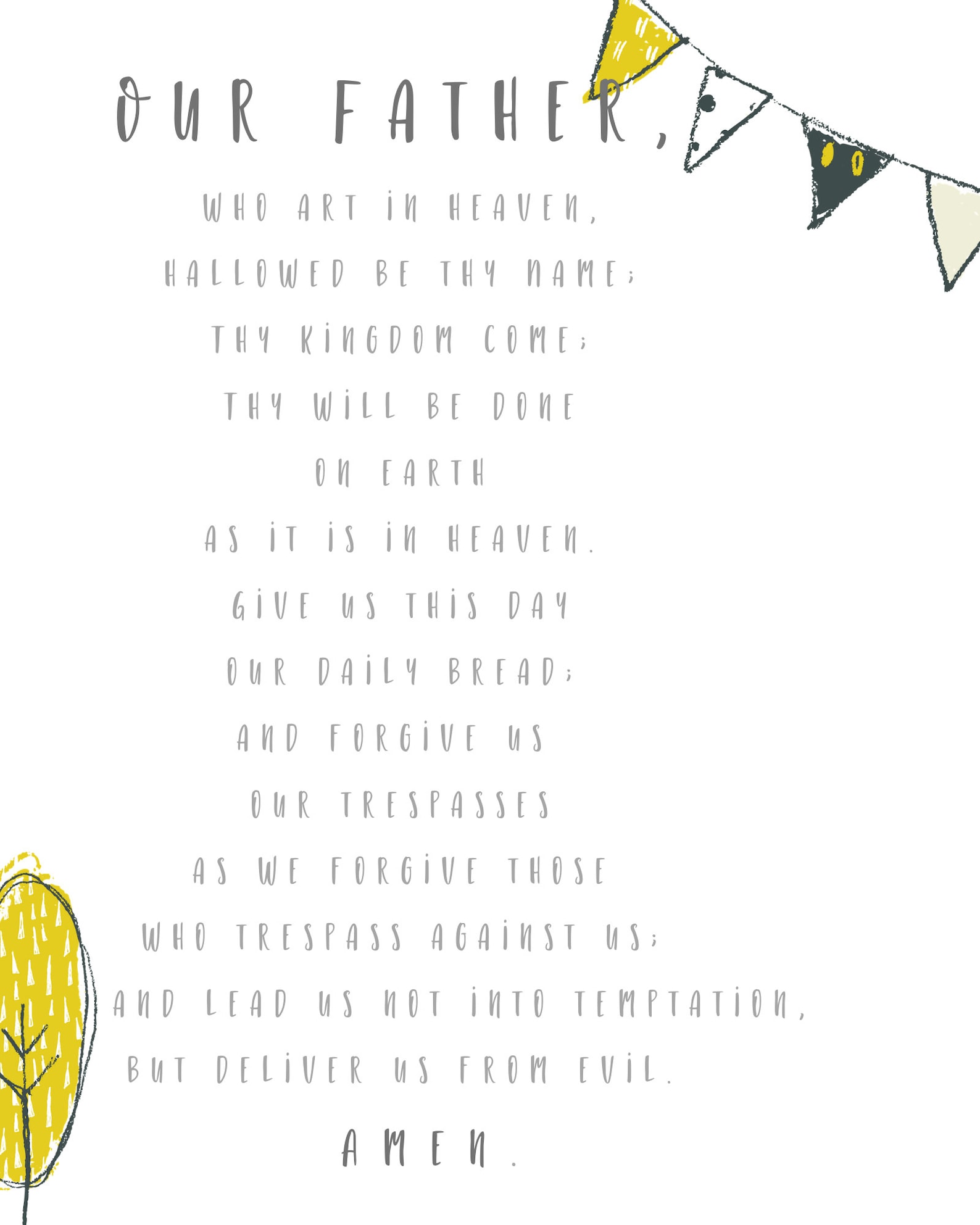 Hail Mary & Our Father Prayer Print Set Girls Retro Wall - Etsy