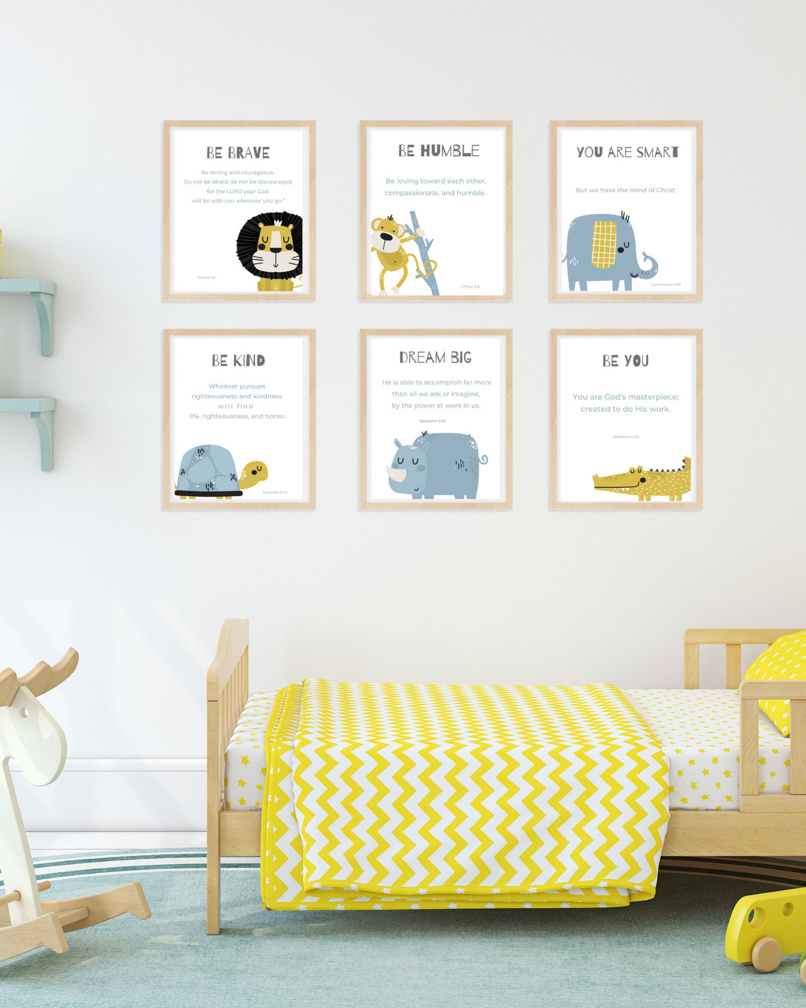 Jungle Theme Nursery Set of 6 Safari Digital Prints Kid Etsy