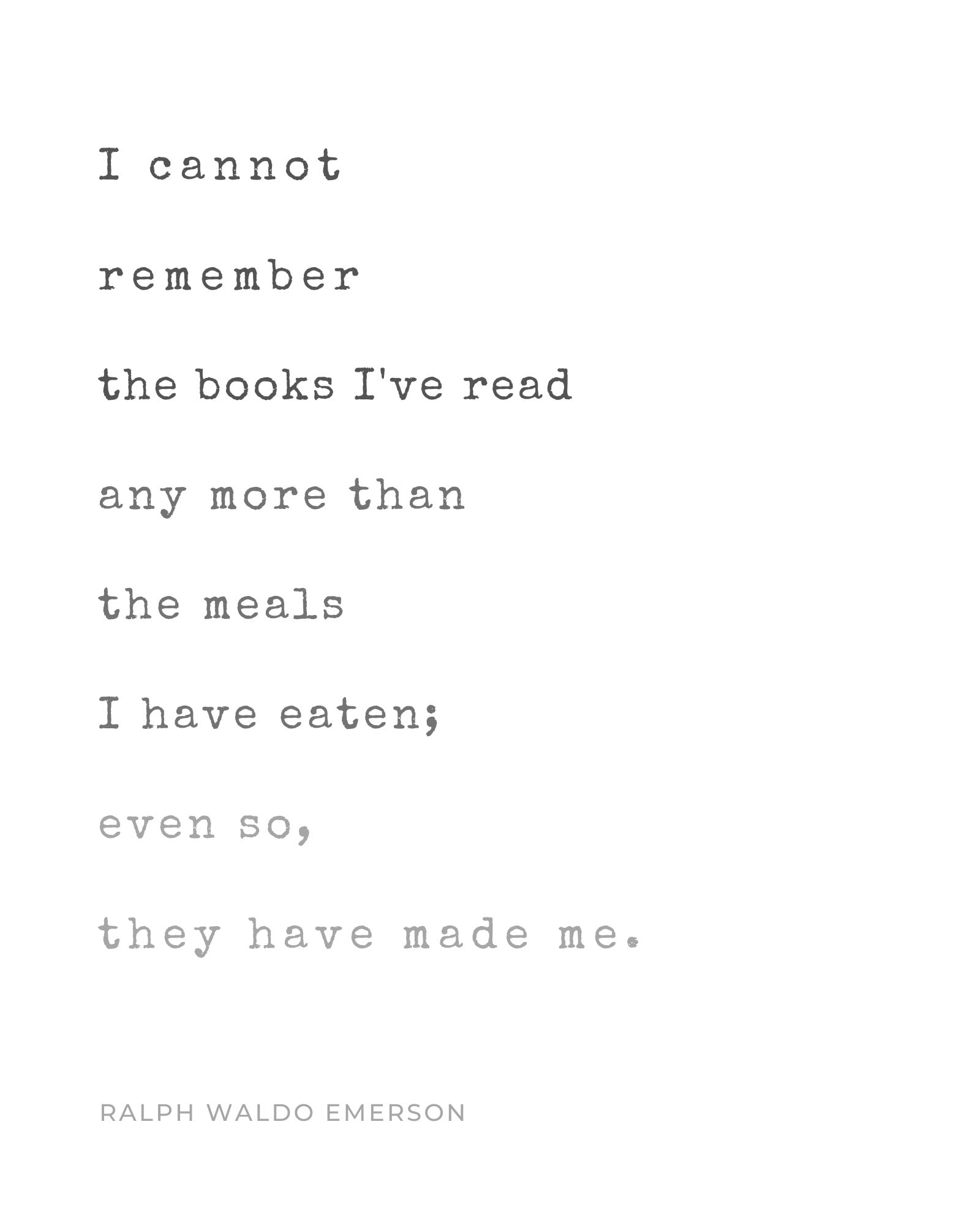 Ralph Waldo Emerson Print / Book Lovers / Literary Art / PRINTABLE - Etsy
