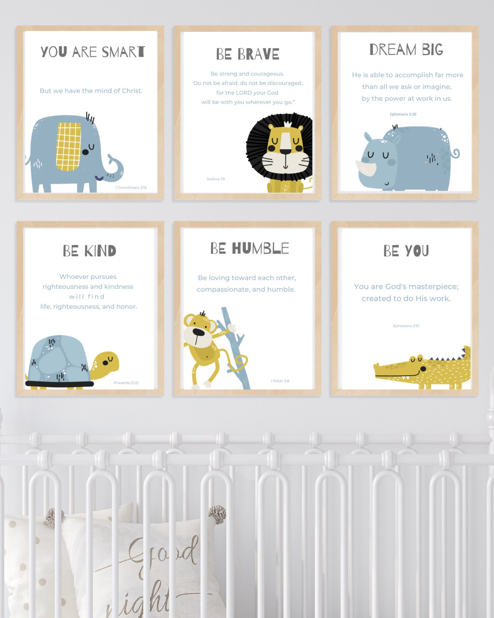 Jungle Theme Nursery Set of 6 Safari Digital Prints Kid Etsy