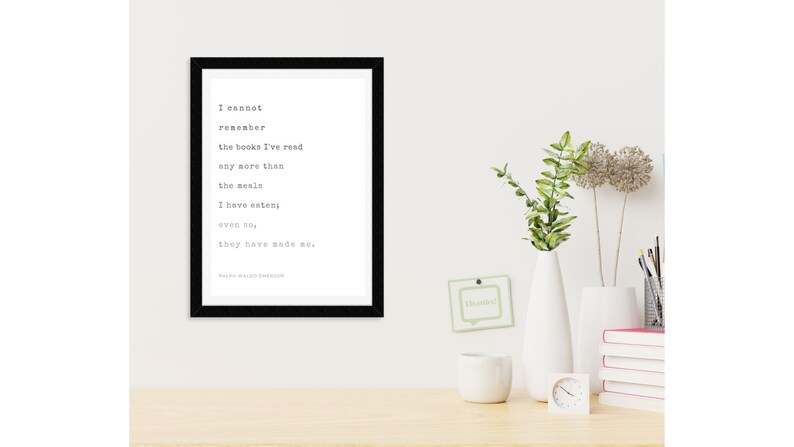 Ralph Waldo Emerson Print / Book Lovers / Literary Art / PRINTABLE - Etsy