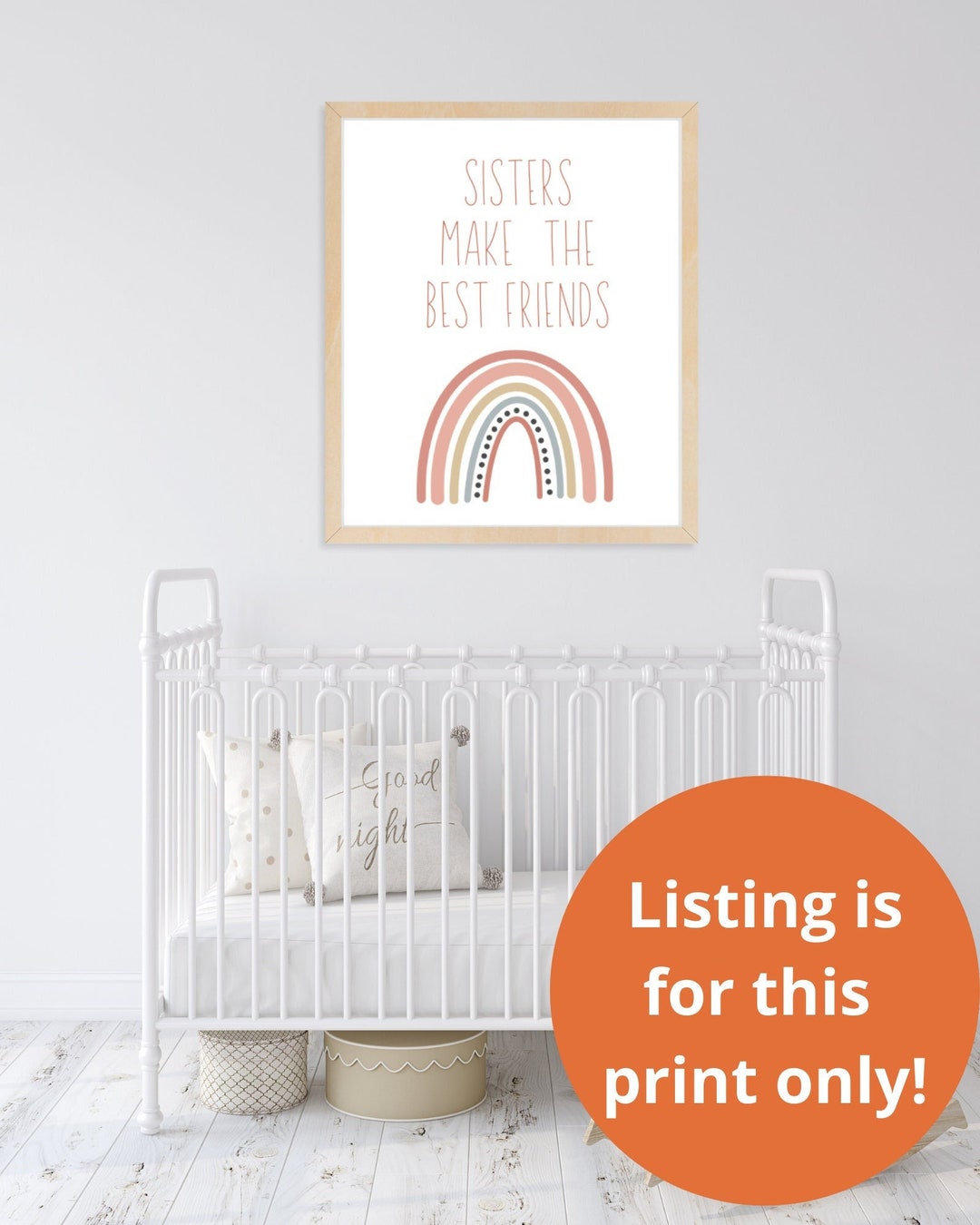 Sisters Make the Best Friends Boho Rainbow Print, Sister Wall Art ...