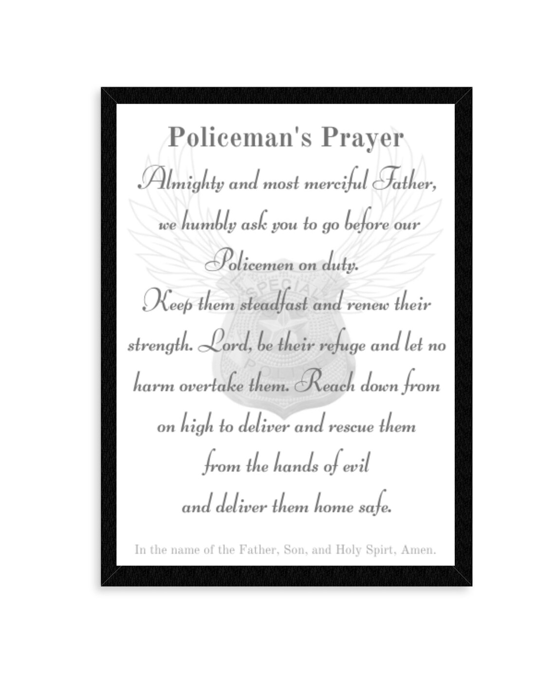Policeman's Prayer Print Policeman's Sign - Etsy