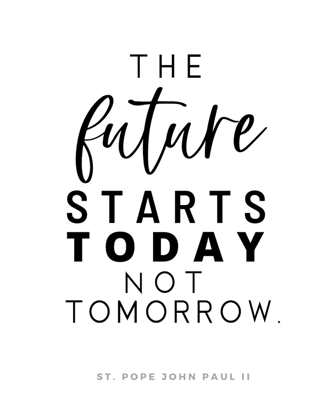 St. John Paul II Quote-the Future Starts Today, Not Tomorrow ...