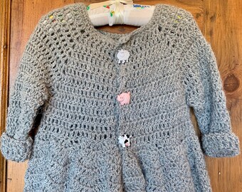 Super Soft Hand Crocheted Baby Sweater