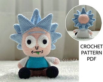 Rick crochet PATTERN, DIY crochet Rick, PDF pattern (English), instant download
