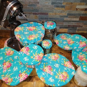 Sourdough bread starter cover, pioneer Woman inspired Floral Bowl Covers, Casseroles, Mixing Bowls, Kitchen Aid, Bread, Reusable, Mason jars