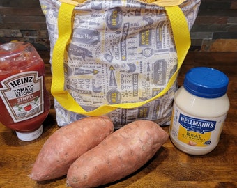 Sac de courses réutilisable Farm Chicken Pig, grande toile de coton, solide