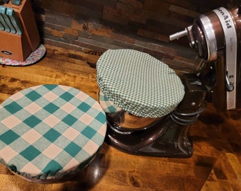 Couvre-bols à carreaux écossais Primitive Green, casseroles, levains levains, bols à mélanger, accessoires de cuisine, pain, réutilisable, pots Mason