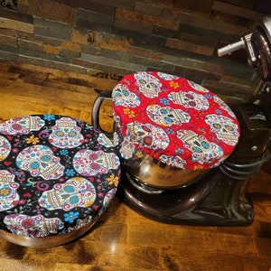 Sugar Skull Reusable Lined Bowl Covers, Casserole, Cast Iron Handle Covers, Cups, Plates, Mason Jars, Kitchen Aid