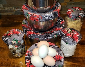 Ensemble de couvercles de bols réutilisables FARM lavables et doublés TP-P-M-L Plats à soupe Assiettes Bocaux