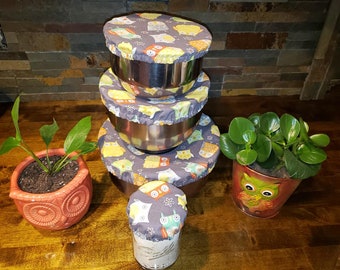 Couvre-bols réutilisables OWL, casserole, assiettes, pots Mason, KitchenAid