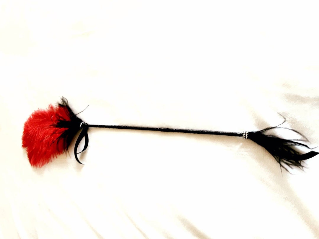 Ostrich Feather Tickler: 24" Erotic Teaser With Blindfold - Etsy
