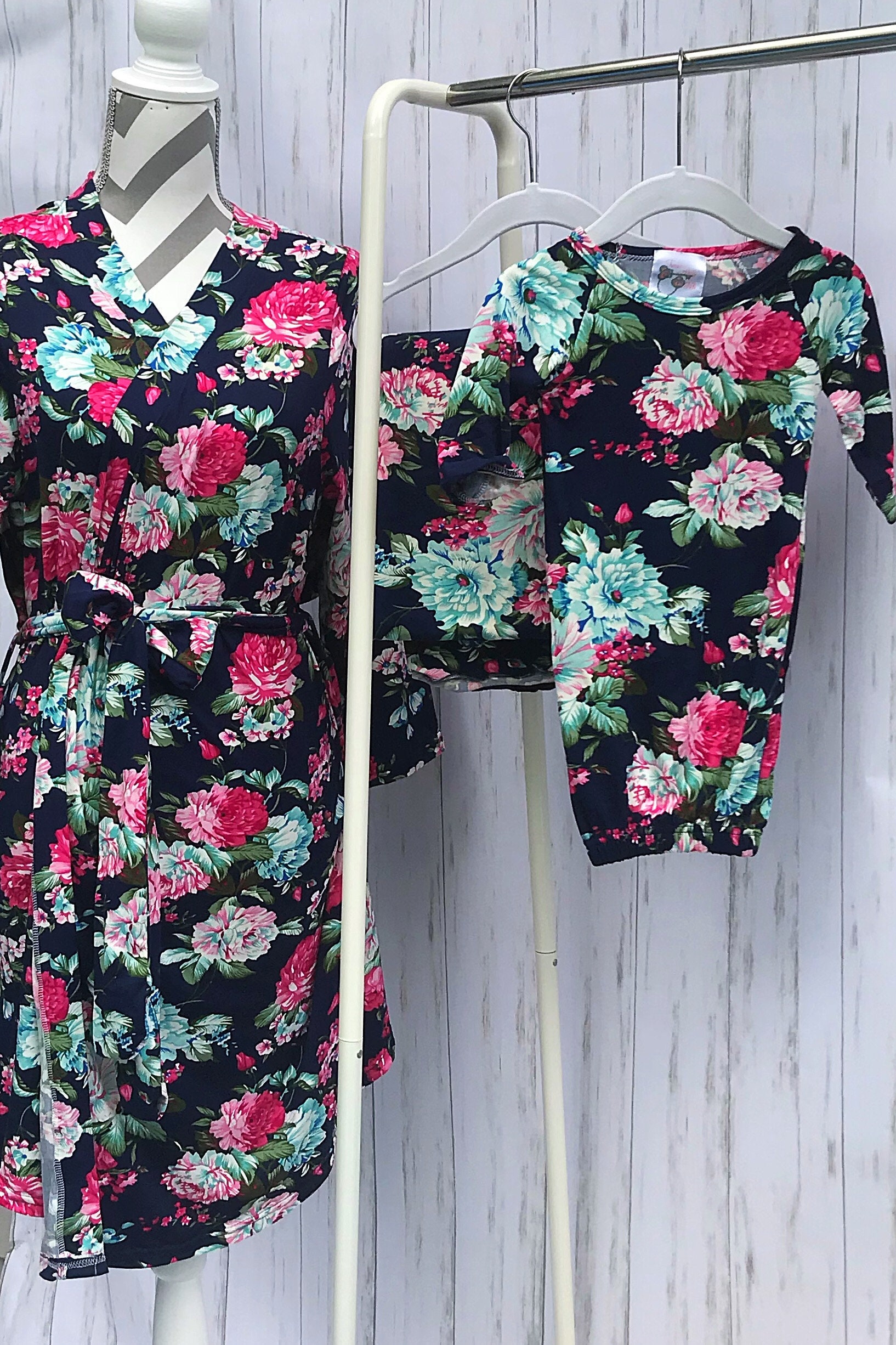 matching robe and newborn gown