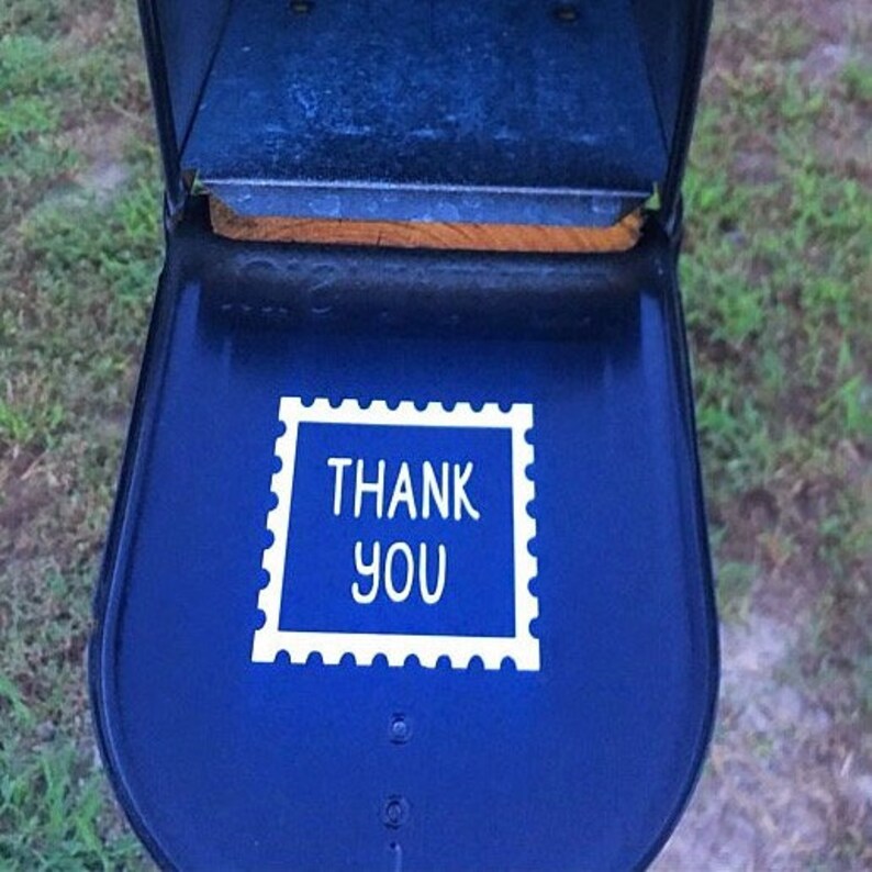 Thank You Stamp Decal USPS Stamp Shaped Mailbox Decal Thank a Etsy