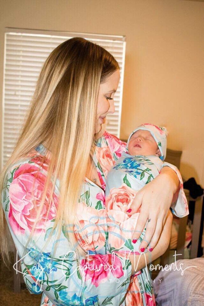 Matching Robe Swaddle Baby Gown car seat cover Hospital Etsy